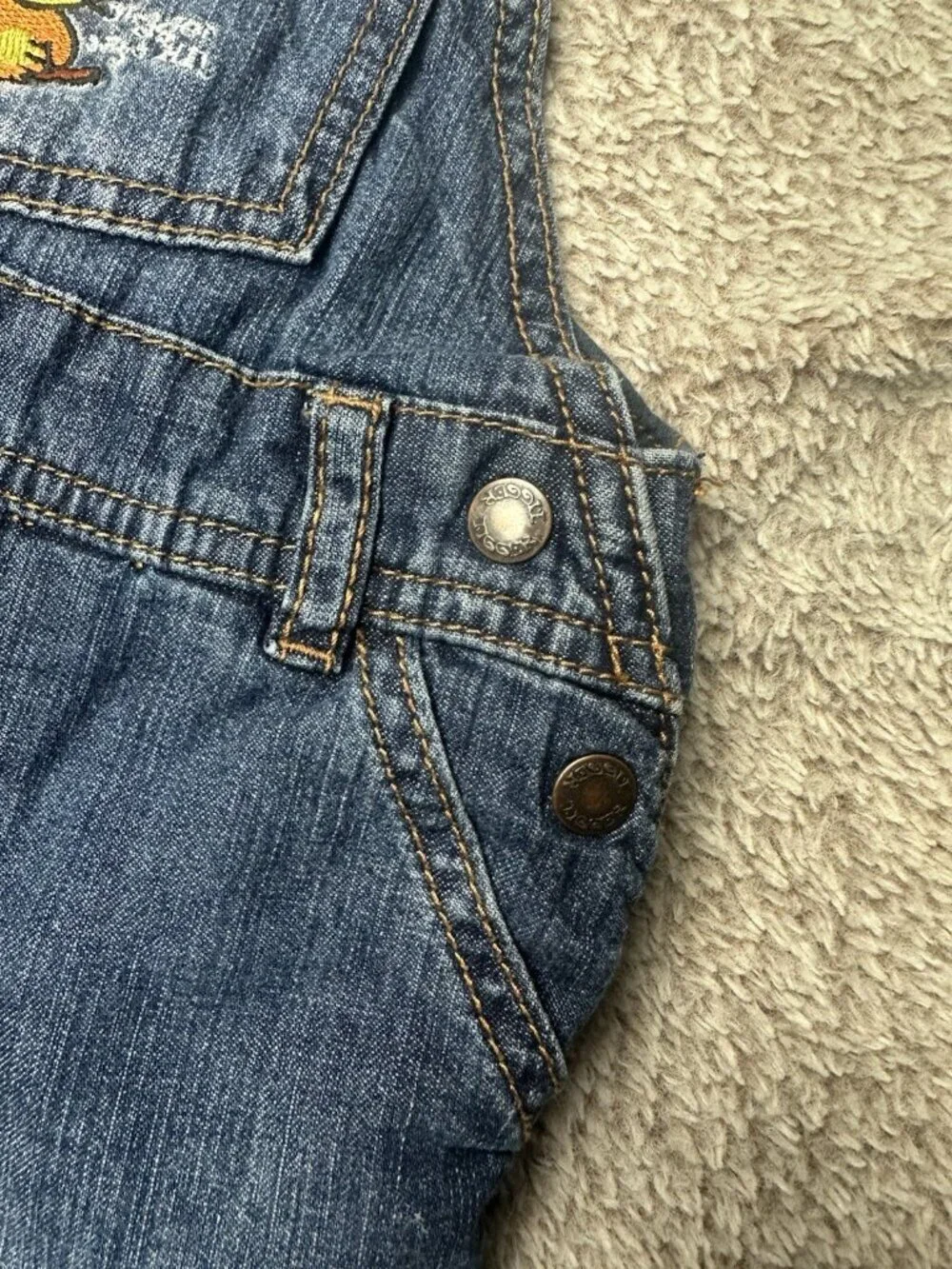 H&M x Disney Tigger Baby Denim Overalls Blue 2-4M Winnie the Pooh EUC Snap Leg